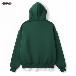 Boxy alta calidad pulóver lujo francés Terry 100% algodón en blanco Regular Fit Vintage invierno hombres para negro 300gsm - Product Image 2