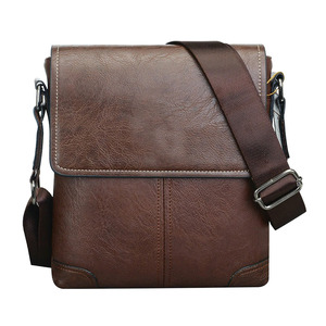 Unisex XL Genuine Leather Vintage Cross-Body Tote <b>Bag</b> Solid Pattern Zipper Closure 1-1.9L Capacity Portable <b>Laptop</b> <b>Bag</b> - Product Image 2