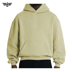 Alta calidad Unisex Oversize Pullover Hoodie 100% algodón logotipo personalizado bordado sólido invierno Streetwear fábrica al por mayor - Product Image 1