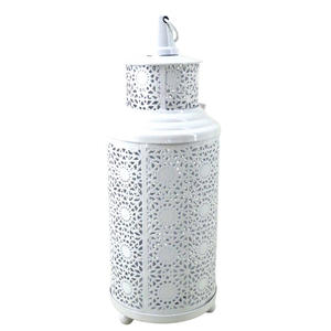 Lanterne en métal design fantaisie avec poignée ensemble de 3 lanternes bougeoirs de couleur noire de taille moyenne pour la décoration de la maison et du festival - Product Image 5