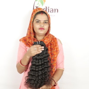 Cheveux vietnamiens alignés sur les cuticules doubles étirés paquets bruts du vendeur indien à vagues profondes en vrac vierge - Product Image 1