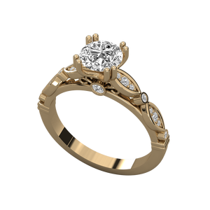 Anillo de Oro de 9K para Mujer con Diamante Solitario Cultivado en Laboratorio, Elegante y Lujoso - Product Image 6