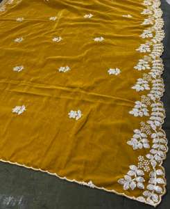 Best Quality Royal Luxury Scarves <b>Sequins</b> Embroidery Velvet <b>Shawls</b> Winter Season Fashion Women India Wholesale manufacturer - Product Image 1