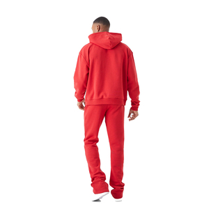 ชุดวอร์มผู้ชายแบบซ้อนกันสีแดงมีกระเป๋าจิงโจ้ - Product Image 2