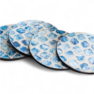 ชุดจานรองแก้วมุกทำมือ พร้อมกล่องมุกตกแต่งสำหรับเก็บจานรองแก้วและตกแต่งบ้าน - Product Image 3