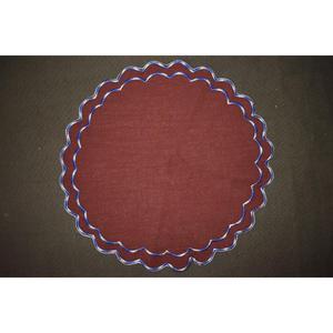 แผ่นรองจานผ้าฝ้ายสีพื้นคุณภาพสูง 100% ผ้าฝ้าย รูปทรงกลมขอบหยัก มีจำหน่ายในราคาประหยัดจากอินเดีย - Product Image 1