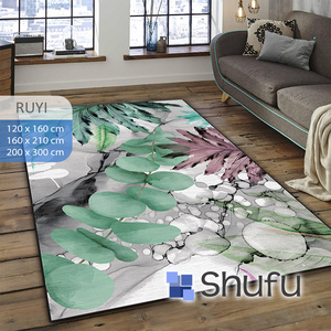 Tapis en flanelle antidérapant en thermoplastique Shufu, motif abstrait, poils moyens, facile d'entretien, pour usage domestique moderne, ensembles de tapis lavables en machine - Product Image 3