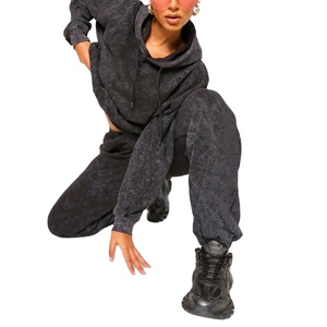 Survêtements décontractés délavés à l'acide avec logo personnalisé pour femmes polaire d'hiver hip hop de haute qualité sur mesure 2026 - Product Image 4