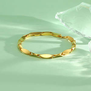 Strukt Curve Gold <b>Bracelet</b> for <b>Men</b>-Trendy <b>Pearl</b> and Diamond Bangle Religious Number Pattern Gift for Anniversary or Party - Product Image 1