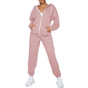 2025 haute qualité personnalisé hiver femmes survêtement 2 pièces ensemble sweats à capuche pantalon à manches longues tenue décontracté chaud femmes survêtement - Product Image 2