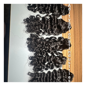 100% Raw Baby Curly Indian Virgin Remy Cabello humano Sin procesar South Indian Temple Extensiones de cabello humano - Product Image 1