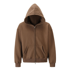 Drop Shoulder Style 100% Cotton French Terry Zipper Hoodies Men Soft Fabric Comfortable Oversize Custom Label Available For Bulk - Product Image 5