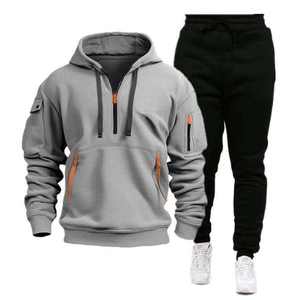 Venta al por mayor de chándales para hombre pulóver 2 piezas conjunto con capucha traje de jogging logotipo personalizado chándales con capucha para los hombres - Product Image 2