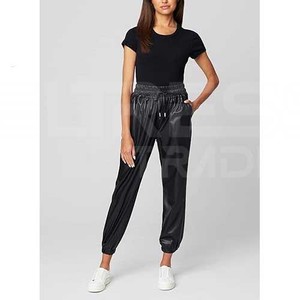 Pantalones de cuero originales para mujer Último diseño Casual Elástico Cintura media Color sólido Nuevo tamaño disponible - Product Image 6