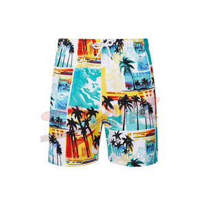 Short de bain en maille personnalisé pour hommes de High Street été respirant nouveau Design de mode motif solide impression par sublimation écologique - Product Image 1