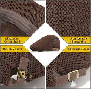 Casquette en maille pour homme Chapeau d'été respirant Casquette réglable Béret Ivy Cap Irish Cabbie Driving Hunting Hats - Product Image 3