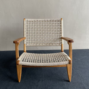 Silla de Comedor Yenny con Respaldo y Detalles de Ratán, Estructura de Madera de Teca, para Hogar y Jardín - Product Image 3