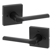 Poignée de porte intérieure Lisbon, noir mat, réversible, avec bouton-poussoir sans clé, pour salle de bain et chambre, garantie à vie