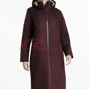 Abrigo largo de equitación para mujer, venta al por mayor, innovador, impermeable, transpirable, tejido elástico, diseño elegante, competición ecuestre, nailon - Product Image 1