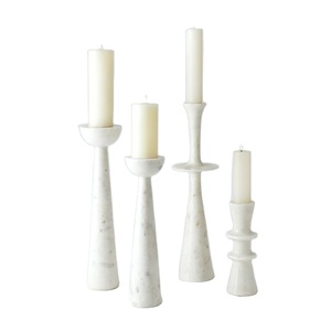 Proveedores indios de portavelas de mármol decorativo para el hogar de diseño antiguo, portavelas de mármol blanco de la mejor calidad al mejor precio - Product Image 1