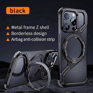Custodia per telefono in alluminio senza cornice con supporto magnetico per <span class=keywords><strong>iPhone</strong></span> 17 16 15 Pro Max 17 Air, <span class=keywords><strong>cover</strong></span> antiurto in metallo - Product Image 4