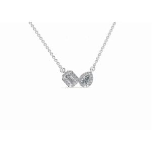 Colgante de Lujo Serenite Duo con Esmeralda y Diamante en Forma de Pera, 0.393 Ct, Oro de 9 KT, 14 KT, 18 KT, Joyería Cultivada en Laboratorio, Proveedor Mayorista OEM B2B - Product Image 1