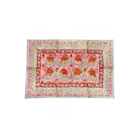 Ensemble de 2 sets de table en toile de coton noir rayée, modernes et exquises, imprimées à la main au bloc, avec coutures écologiques, pour la maison et les mariages