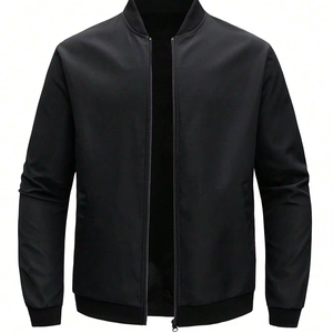 OEM Custom Men's Zipper Fashion Satin <b>Baseball</b> <b>Bomber</b> <b>Jacket</b> Classic Design Stand Collar Waterproof Breathable - Product Image 1