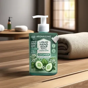 Recharge de savon liquide pour lavage des mains de marque privée 8 oz Logo personnalisé fabriqué aux États-Unis Parfum rafraîchissant de concombre Sel minéral écologique - Product Image 2