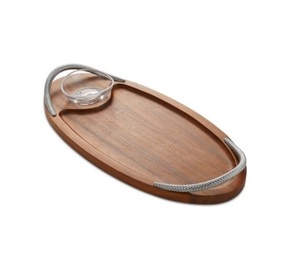 Plateau rond de service en bois fait à la main, pour fabricant et exportation, plateau de service en bois personnalisé - Product Image 5