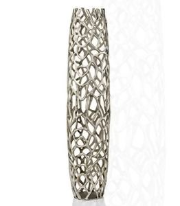 Nouveauté Vase de table en aluminium fait main personnalisé finition argent poli et martelé à vendre - Product Image 2