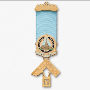 Médaille maçonnique dorée sur mesure en métal, prix abordable, conception du fabricant - Product Image 4