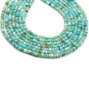 Cuentas de Ópalo Peruano Facetado Más Vendidas, Cuentas de Piedras Preciosas Sueltas para Diseño de Joyas y Artesanía, Cuentas de Piedras Preciosas de Ópalo Natural de 3 mm a 5,5 mm - Product Image 6