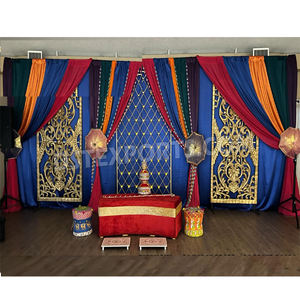 Boda Mehndi Sangeet Etapa Decoración Ideas Boda paquistaní Henna Noche Decoración Escenario Tema musulmán Mehndi Noche Escenario Decoración - Product Image 1