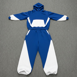 Ensemble de survêtement athlétique streetwear personnalisé pour homme, hiver, avec capuche, imprimé délavé à l'acide, pantalon fuselé et veste zippée, 100% coton, fabrication usine - Product Image 1