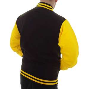 Personnalisable Toile Denim Varsity Vestes Hommes Femmes À Manches Longues Style Décontracté Stand Fermeture À Glissière Imperméable Respirant Laine - Product Image 5