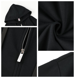 Sweat-shirt à capuche pour homme en tissu français lourd, respirant, de haute qualité, pour l'hiver, uni, teint - Product Image 2