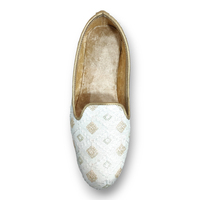 Chaussures Indiennes Ethniques pour Hommes en Cuir Véritable, Juti Khussa Sandales Plates à Enfiler, Mojari Faits Main, Chaussures de Mariage Punjaabie pour Hommes, Fête