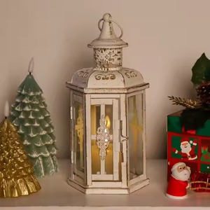 Linterna negra mate hecha a mano con artesanías H.M.A con ventanas de vidrio para decoración minimalista moderna del hogar de Navidad - Product Image 5