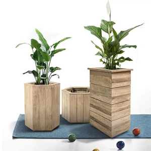 แจกันไม้ทำมือทันสมัยขายดี เป็นมิตรกับสิ่งแวดล้อม ดีไซน์หลากหลายรูปทรง สำหรับใช้ในบ้านและโรงแรมทั้งภายในและภายนอก - Product Image 5