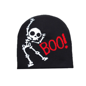 Gorro de punto Jacquard con logotipo bordado personalizado al por mayor con diseño sin puños en relieve para viajar para damas y hombres - Product Image 6