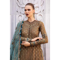 Maria.B. Robe Salwar Kameez en Satin de Luxe, Modèle Pakistanais, Édition 2024, TC-1097, Matière Rayon CST-808