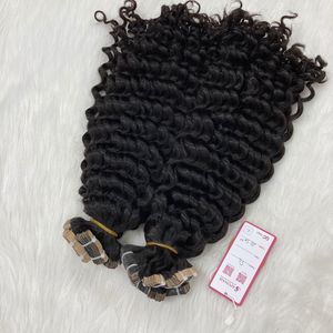 APOHAIR, alta calidad, 100gms, 40 Uds., cinta rizada cruda alineada con cutícula en extensiones, cabello humano de doble estiramiento con estilos de rizos ondulados - Product Image 3