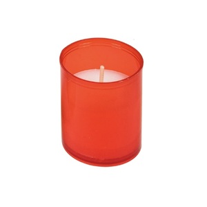 Velas Votivas de Polipropileno de 50 mm. diámetro. Luces Rojas Religiosas para Uso en el Hogar y Cementerio. Paquete de 6 piezas. Hecho en Italia - Product Image 1
