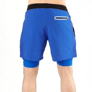 Logo personnalisé 4-way Stretch Léger 2026 Running Sport Gym Fitness Demi Collants Athlétique Bleu Sueur Compression Hommes Shorts - Product Image 2