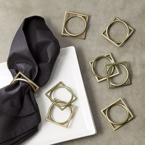Elegant decorative metal napkin ring set for dining <b>table</b> decoration with timeless design perfect for any occasion - Product Image 4