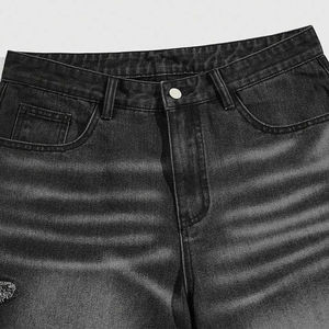 Pantalones Cortos de Mezclilla para Hombre, Ajustados, Elásticos, Transpirables, con Bordado, Diseño Personalizado, Rotos, en Oferta - Product Image 3