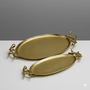 Elegante Bandeja de Servicio de Aluminio Fundido para Cenas de Lujo y Entretenimiento en el Hogar, Ofrece Artesanía Metálica Duradera y una Presentación Elegante - Product Image 4