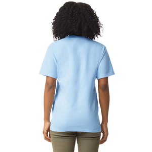 Camiseta de media manga de algodón bordado con logotipo azul de temporada de verano - Product Image 2
