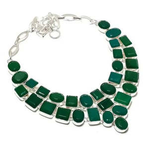Collar de Joyería de Moda Hecho a Mano con Esmeralda Zambiana Facetada de Calidad AAA+, 18 SR 7183 Cus-Jew97 - Product Image 1